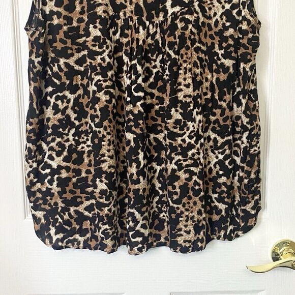 Suzanne Betro Tunic Top Half Placket Bib Sleeveless Lightweight Animal Size 2X - Picture 8 of 10